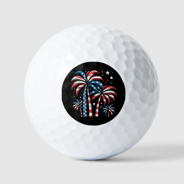 Balles De Golf Drapeau de l'été 4 juillet (Recto)