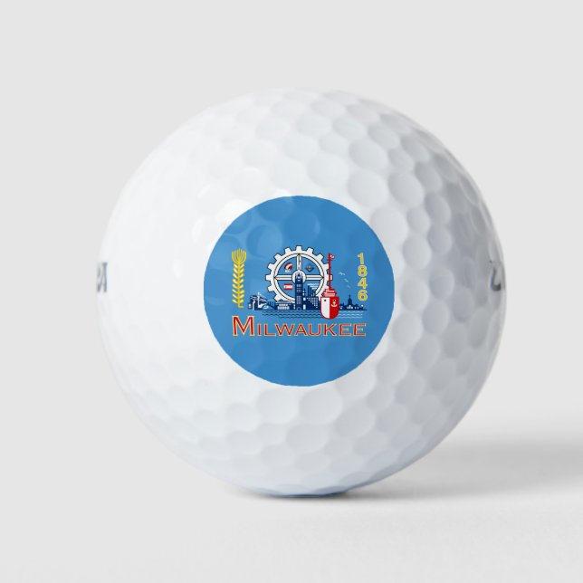 Balles De Golf Drapeau de Milwaukee, Wisconsin Golf Balls (Devant)