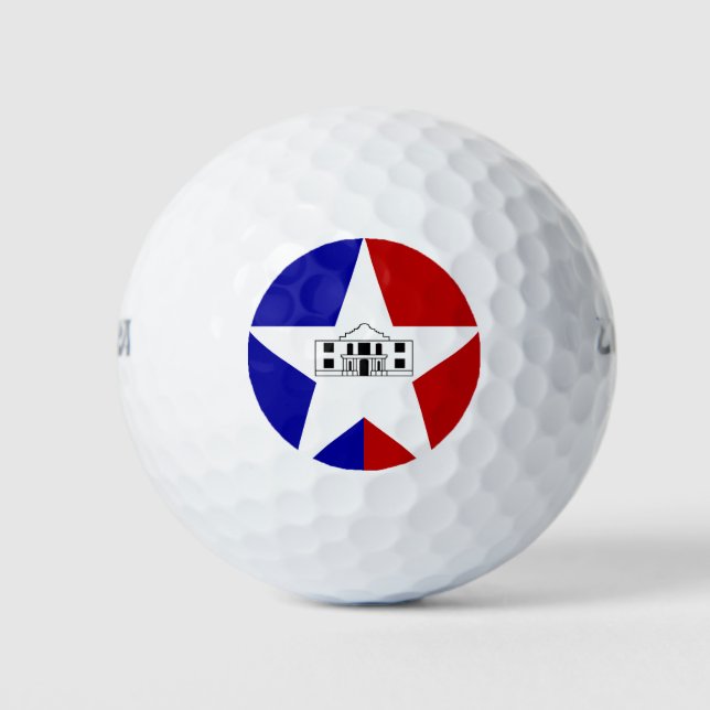 Balles De Golf Drapeau de San Antonio, Texas Golf Balls (Devant)