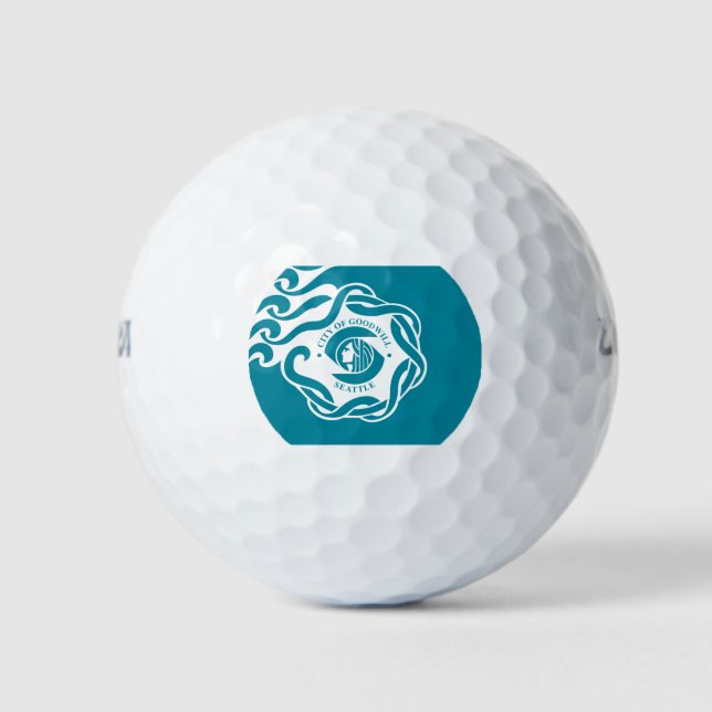 Balles De Golf Drapeau de Seattle (Washington) (Devant)