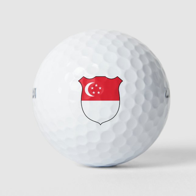 Balles De Golf Drapeau de Singapour Grand Patriotique (Devant)