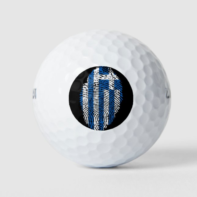 Balles De Golf Drapeau d'empreintes digitales grec (Devant)