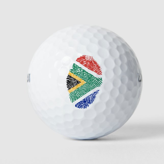 Balles De Golf Drapeau d'empreintes digitales sud-africain (Devant)