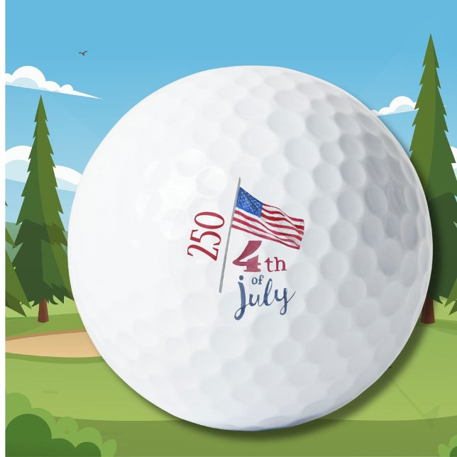 Balles De Golf Drapeau du 4 juillet 250e anniversaire stylé     (Créateur téléchargé)