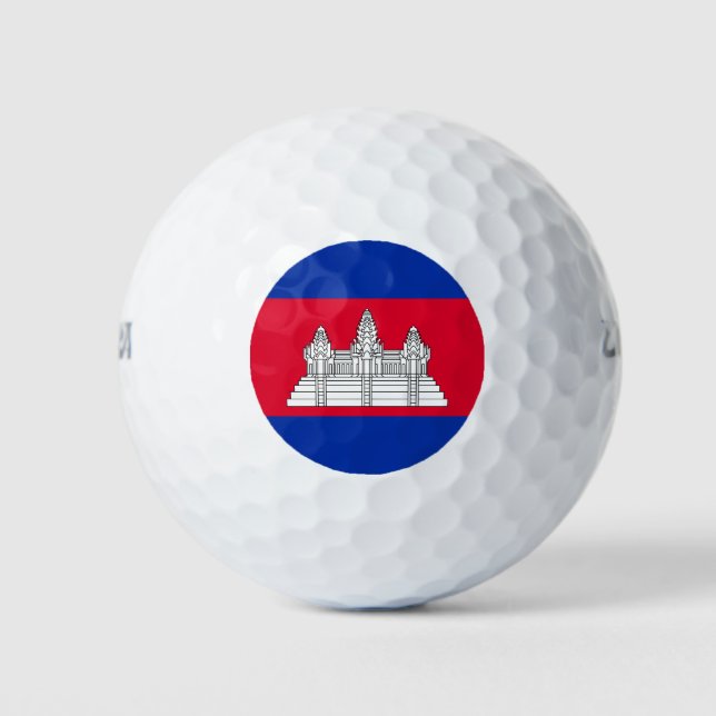 Balles De Golf Drapeau du Cambodge patriotique (Devant)