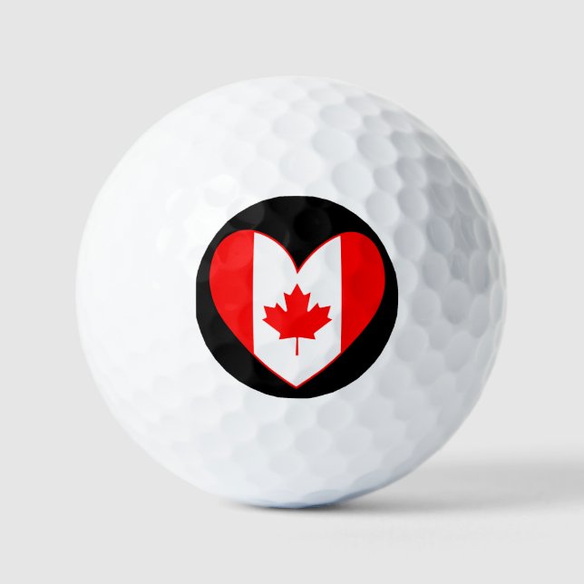 Balles De Golf drapeau du Canada coeur (Recto)