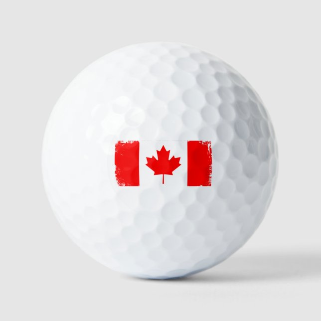 Balles De Golf Drapeau du Canada en détresse  (Recto)