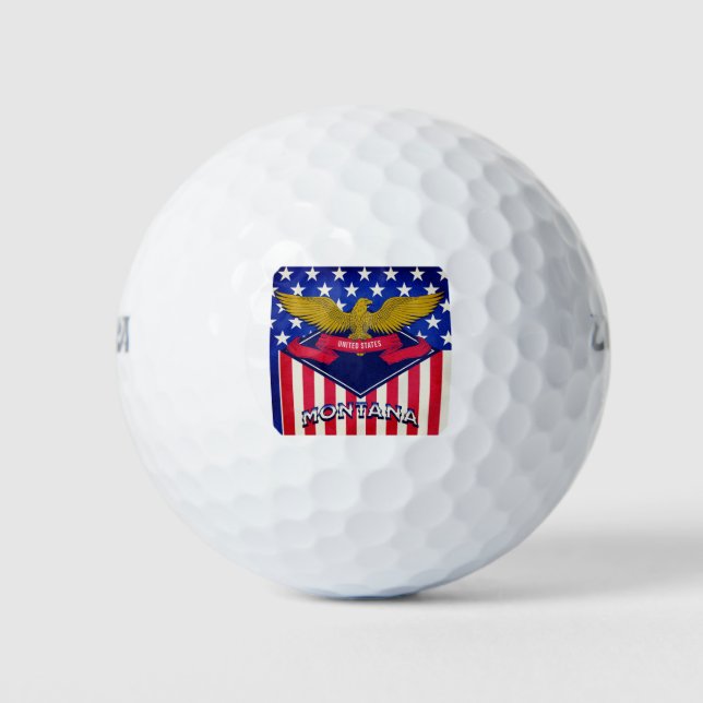 Balles De Golf Drapeau du Montana USA (Devant)