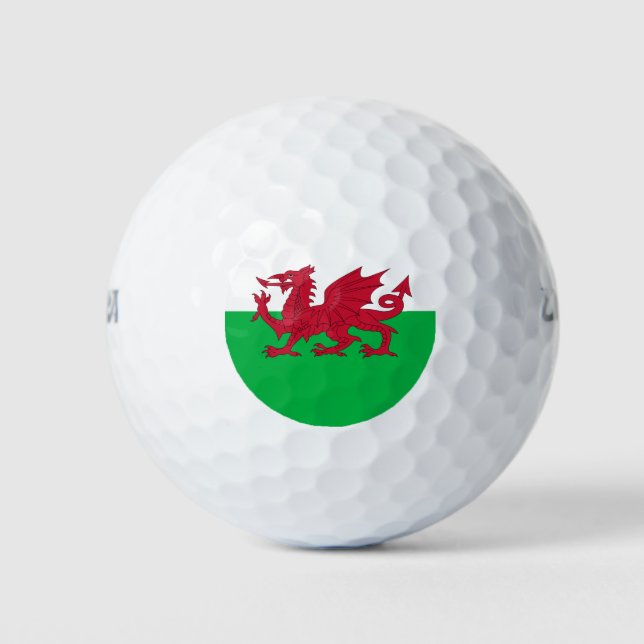 Balles De Golf Drapeau du Pays de Galles (Cymru) (Devant)