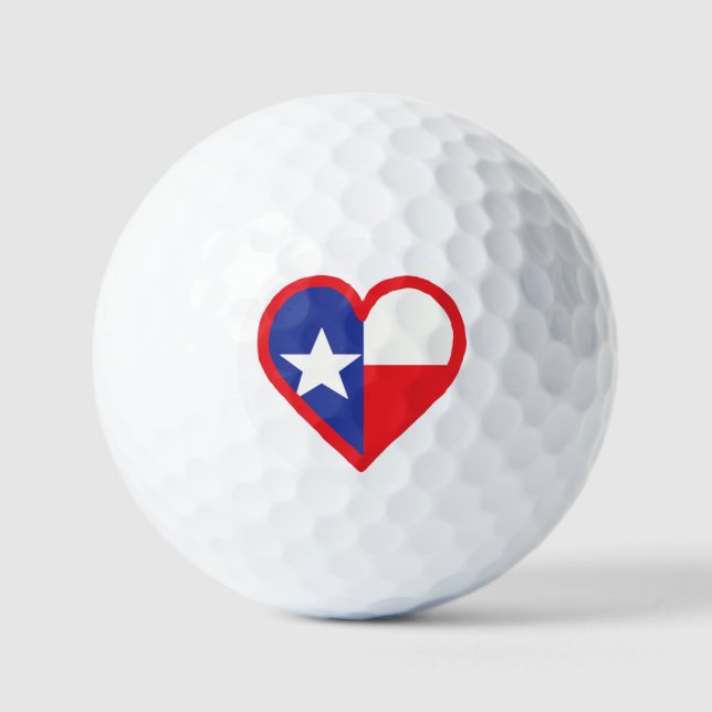 Balles De Golf Drapeau du Texas et motif de cœur (Recto)