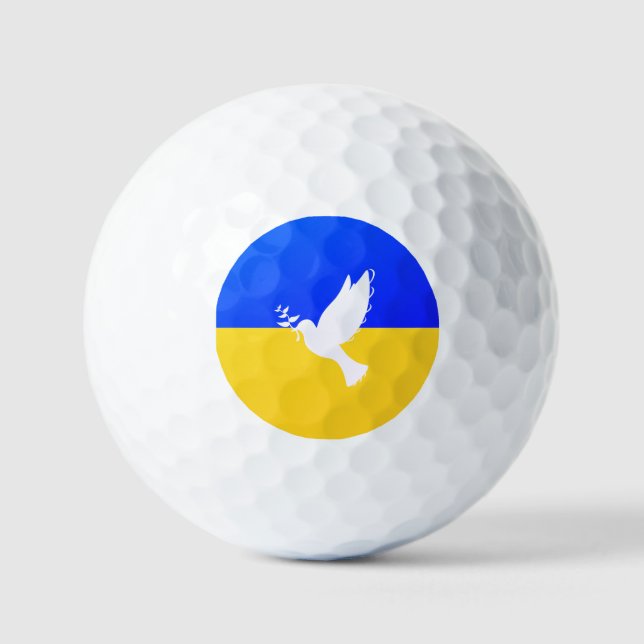Balles De Golf Drapeau d'Ukraine - Dove of Peace - Freedom - Peac (Recto)