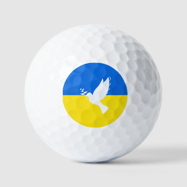 Balles De Golf Drapeau d'Ukraine - Dove of Peace - Freedom - Peac (Recto)