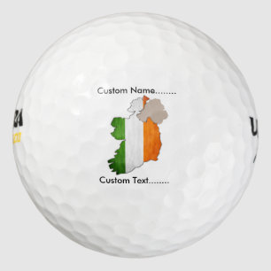 Balles De Golf Drapeau et carte irlandais du sud sur une boule de