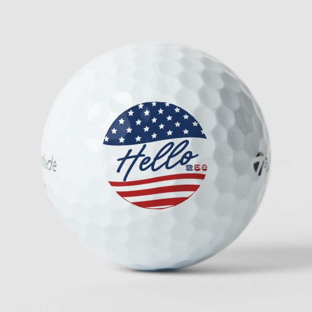 Balles de Golf Drapeau États-Unis - Cadeau Personn (Recto)