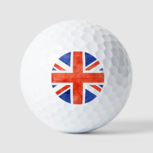 Balles De Golf Drapeau Grunge Royaume-Uni