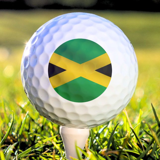 Balles De Golf Drapeau jamaïcain noir et or vert (jamaica jamaican flag golf ball)