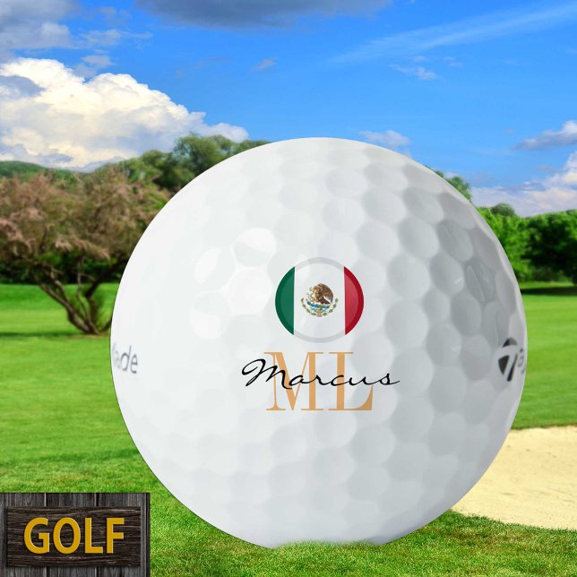 Balles De Golf Drapeau Mexicain Monogramme & Boules de Golf du Me (Créateur téléchargé)