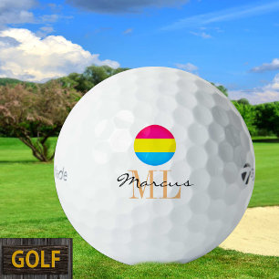 Balles De Golf Drapeau Pansexuel & Fierté golf monogrammed / LGBT