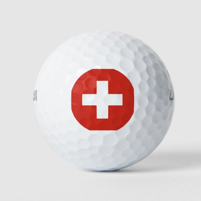 Balles De Golf Drapeau Suisse (Devant)
