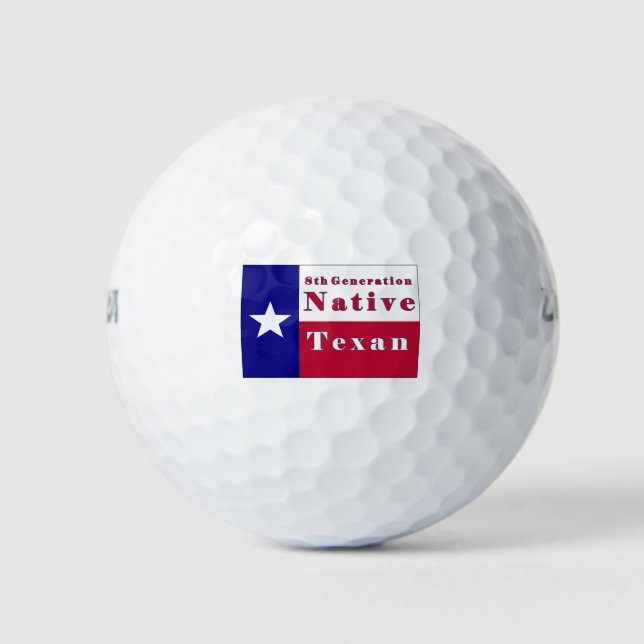 Balles De Golf Drapeau texan natif de 8e génération (Devant)