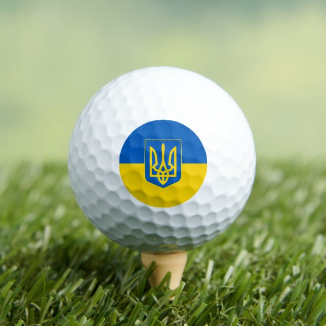 Balles De Golf Drapeau ukrainien avec armoiries (T-shirt Insitu)