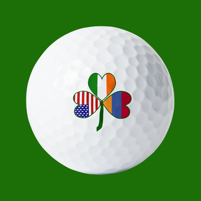 Balles De Golf Drapeaux américain irlandais arménien Trèfle (Créateur téléchargé)
