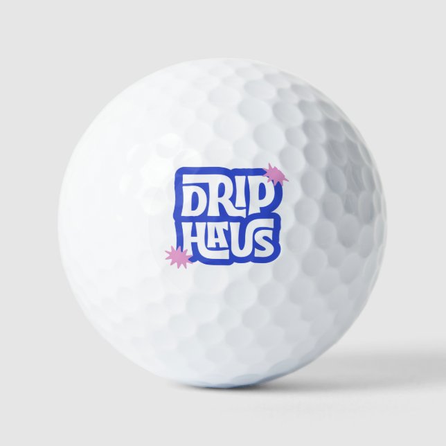 Balles De Golf Drip Haus – Logo Retro Ludique (Recto)