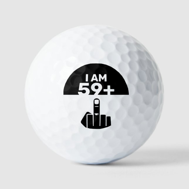 Balles De Golf Drôle 60e cadeau d'anniversaire, 59 Plus un (Recto)