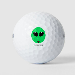 Balles De Golf Drôle Alien visage Cartoon personnalisé