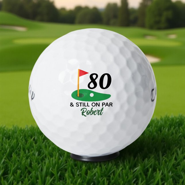 Balles De Golf Drôle cadeau personnalisé 80e anniversaire pour Go (Créateur téléchargé)