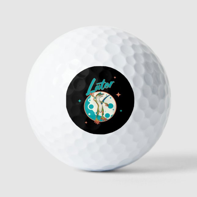 Balles De Golf Drôle de Gecko Plus Tard Humour de Procrastination (Recto)