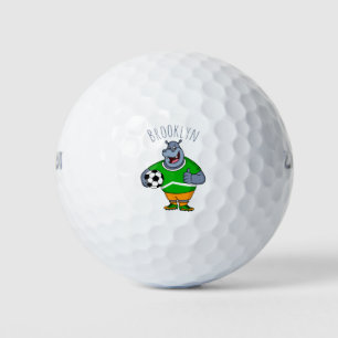Balles De Golf Drôle de joueur de football hippo dessin humoristi