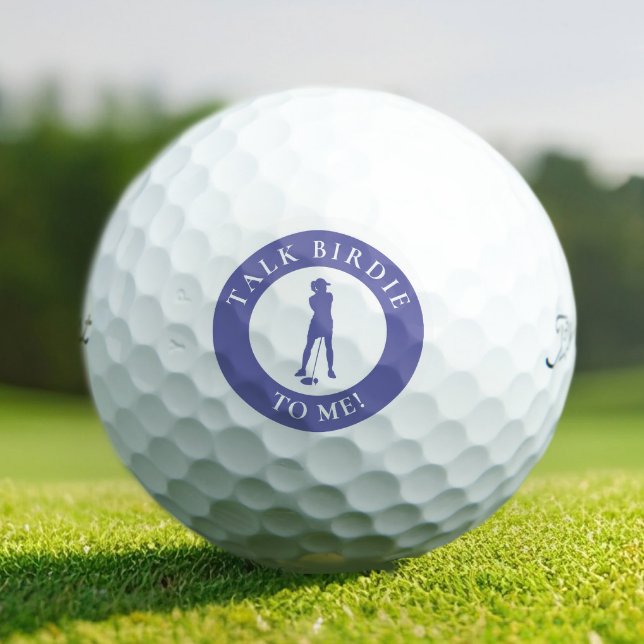 Balles De Golf Drôle de langage Birdie à moi Mesdames (Funny Talk Birdie To Me Ladies Golf Balls in Stylish Periwinkle Blue)