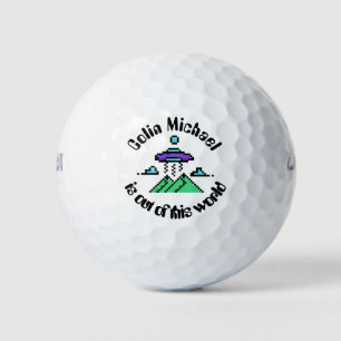 Balles De Golf Drôle de pixel art d'alien Blague drôle personnali