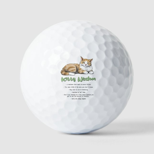Balles De Golf Drôle Kitty sagesse (Recto)