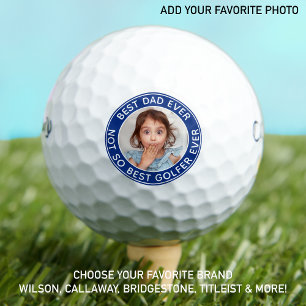 Balles De Golf Drôle Meilleur Papa Jamais Bleu Blancs Photo