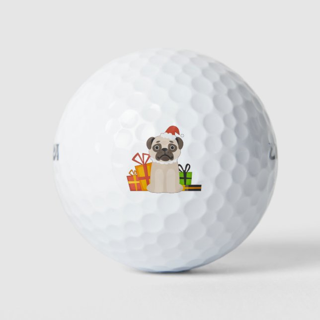 Balles De Golf Drôle Noël Carlin chien Amoureux des animaux Xmas  (Devant)