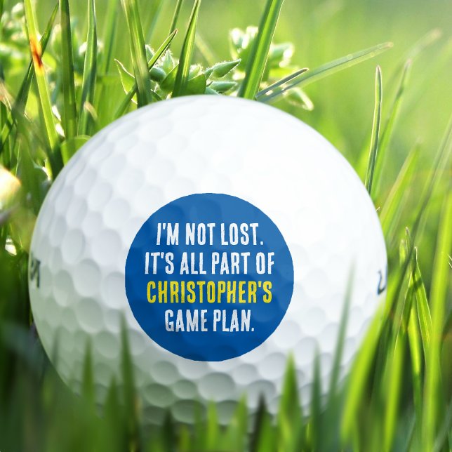 Balles De Golf Drôle Nom Personnalisé Bleu Perdu (Créateur téléchargé)
