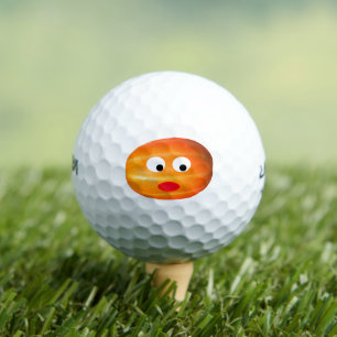 Balles De Golf Drôle Orange Citrouille Face 4Tony