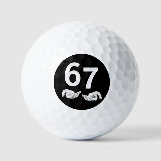 Balles De Golf Drôle Six Sept 6 7 Mème Génération Alpha Argot 6 7 (Recto)