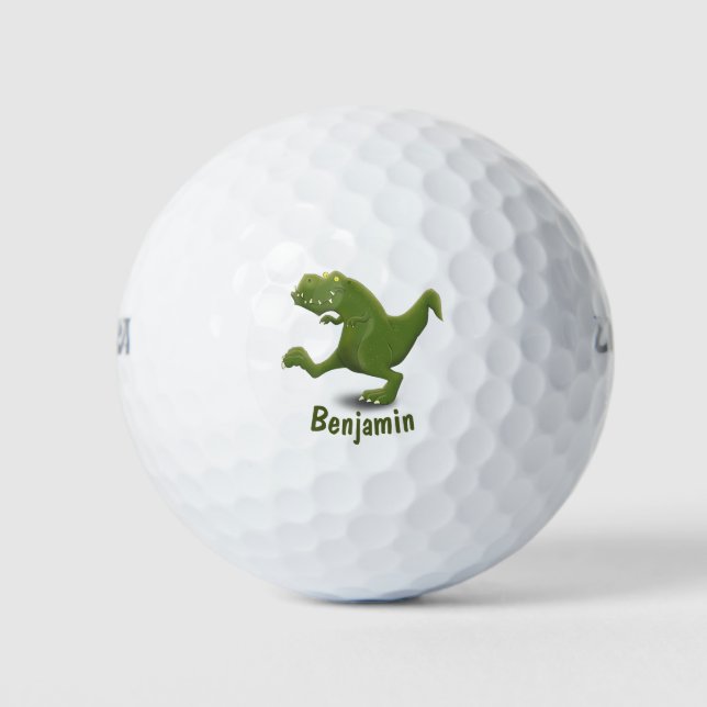 Balles De Golf Drôle T rex dinosaure dessin animé humour (Devant)