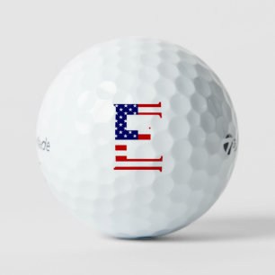 Balles De Golf E Monogramme superposé sur le drapeau américain tm