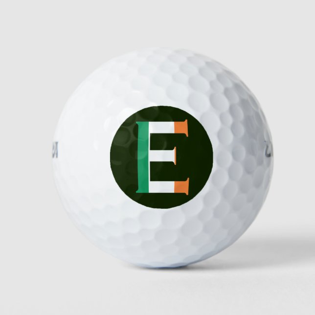 Balles De Golf E Monogramme superposé sur le drapeau irlandais wu (Devant)