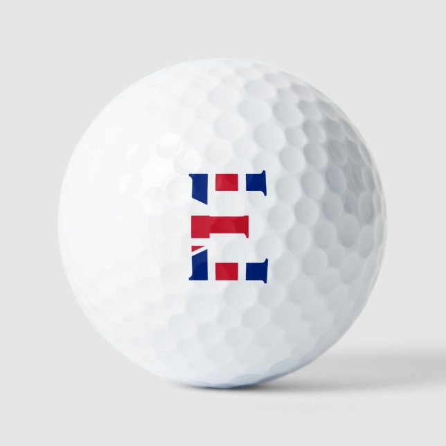 Balles De Golf E Monogramme superposé sur Union Jack Flag via gbc (Recto)