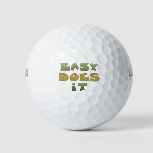 Balles De Golf Easy It Slogan Green Gold (Devant)