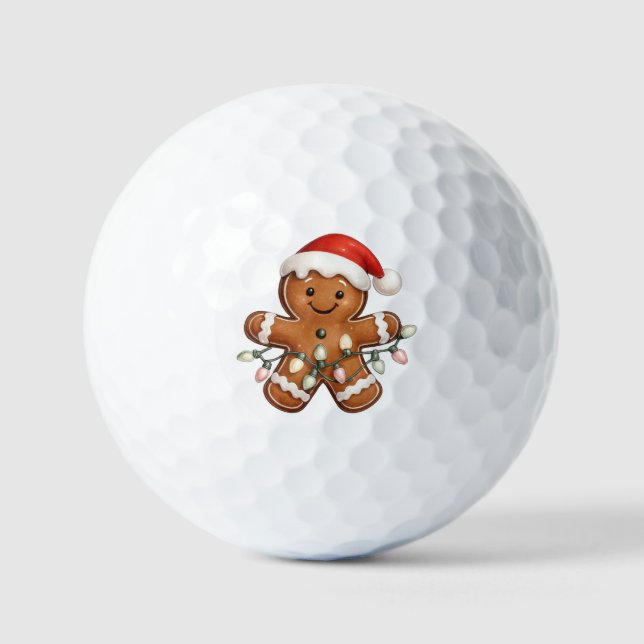 Balles De Golf Éclairé pour Noël ! Pain d'épice  (Recto)
