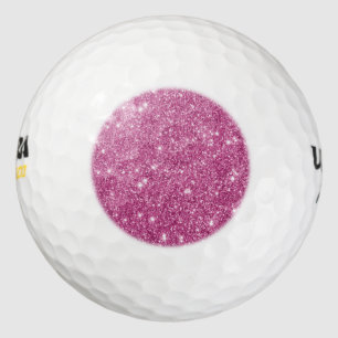 Balles De Golf Éclats de Parties scintillant rose chaud
