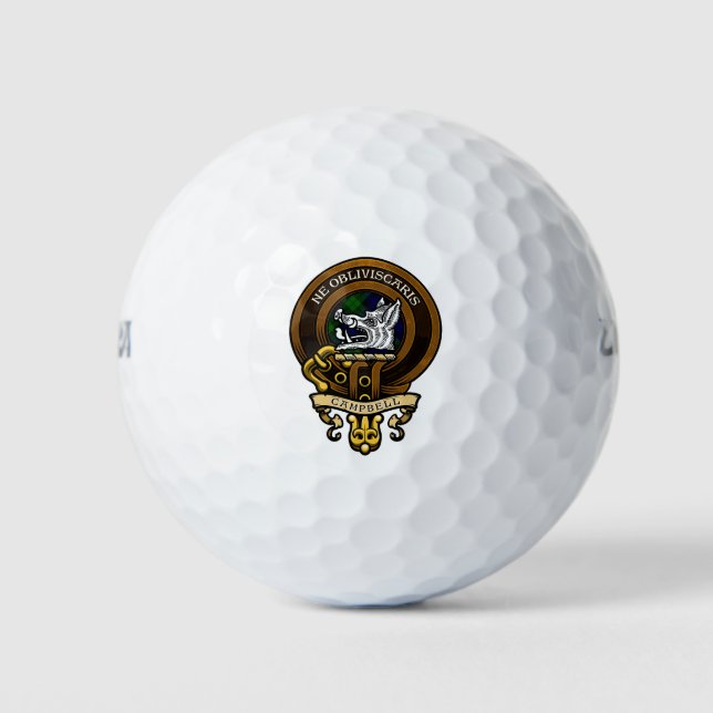 Balles De Golf Écosse Clan Campbell Badge et Crest (Devant)
