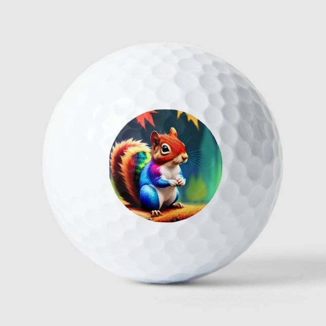 Balles De Golf Écureuil Assis Coloré Mignon (Recto)