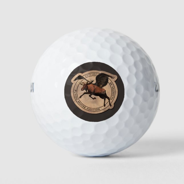 Balles De Golf Ecusson de l'aviation Flying Moose (Devant)